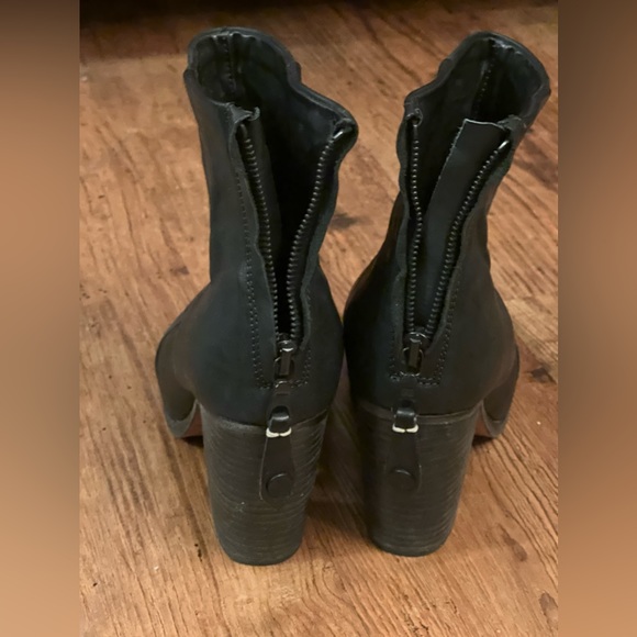 Rag & Bone Black Leather Booties sz 37 - Picture 4 of 12
